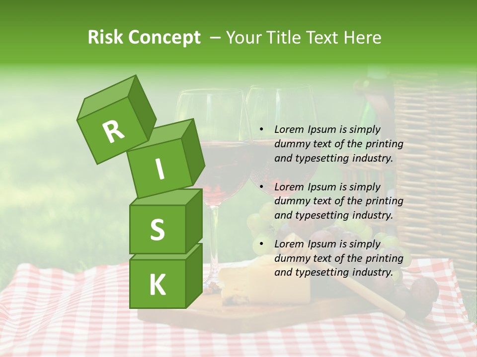 Two Glasses Of Wine On A Picnic Table PowerPoint Template