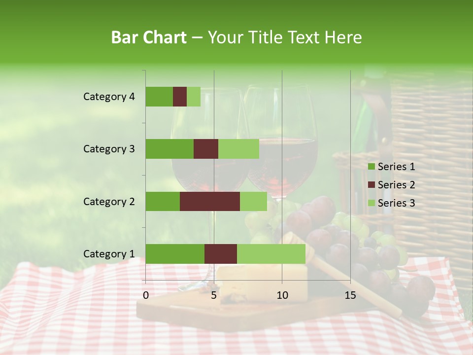 Two Glasses Of Wine On A Picnic Table PowerPoint Template