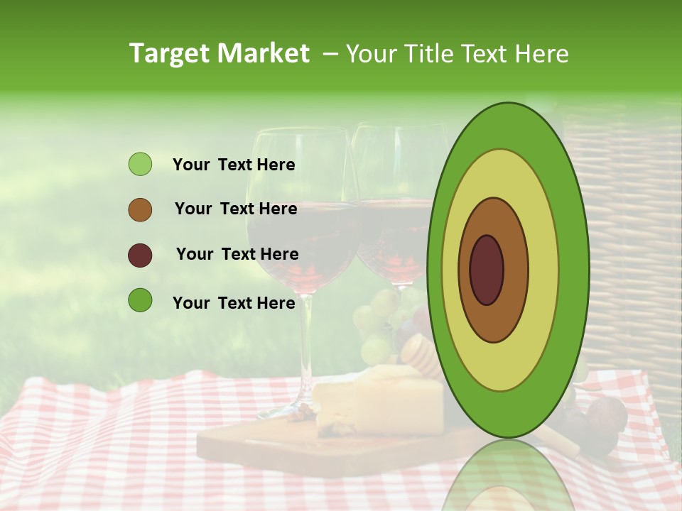 Two Glasses Of Wine On A Picnic Table PowerPoint Template