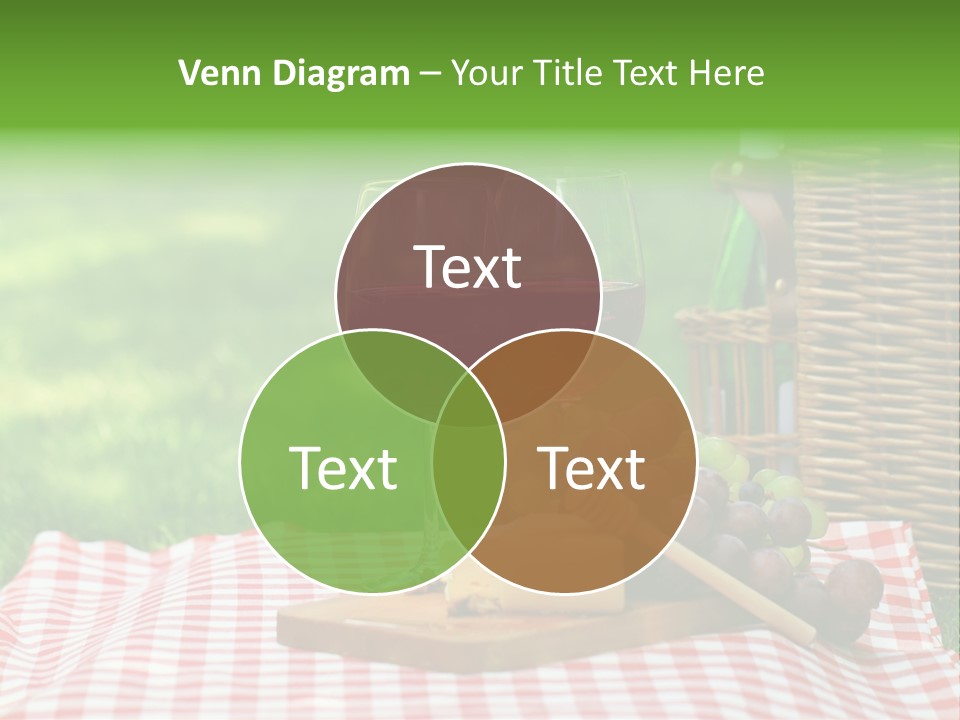 Two Glasses Of Wine On A Picnic Table PowerPoint Template