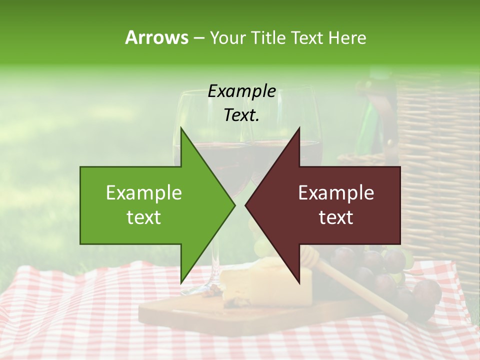 Two Glasses Of Wine On A Picnic Table PowerPoint Template