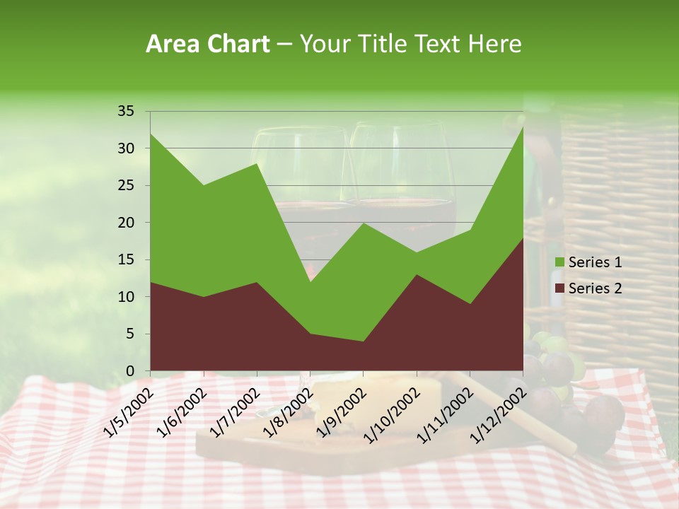 Two Glasses Of Wine On A Picnic Table PowerPoint Template