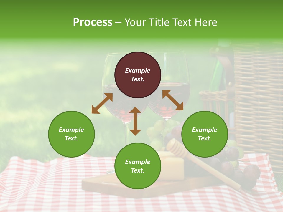 Two Glasses Of Wine On A Picnic Table PowerPoint Template