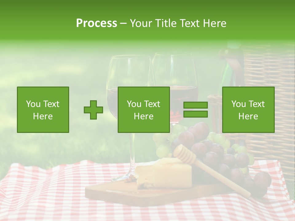 Two Glasses Of Wine On A Picnic Table PowerPoint Template