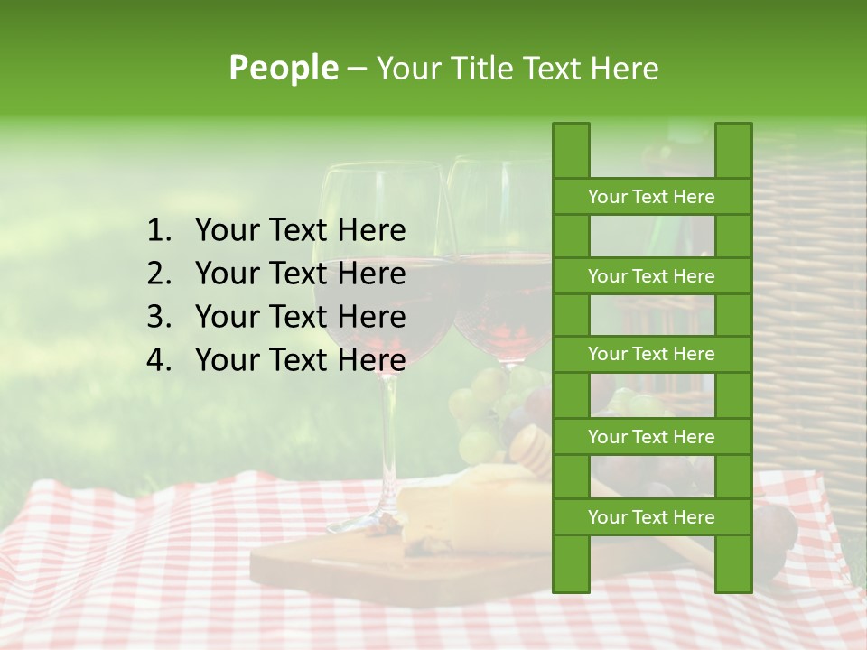 Two Glasses Of Wine On A Picnic Table PowerPoint Template