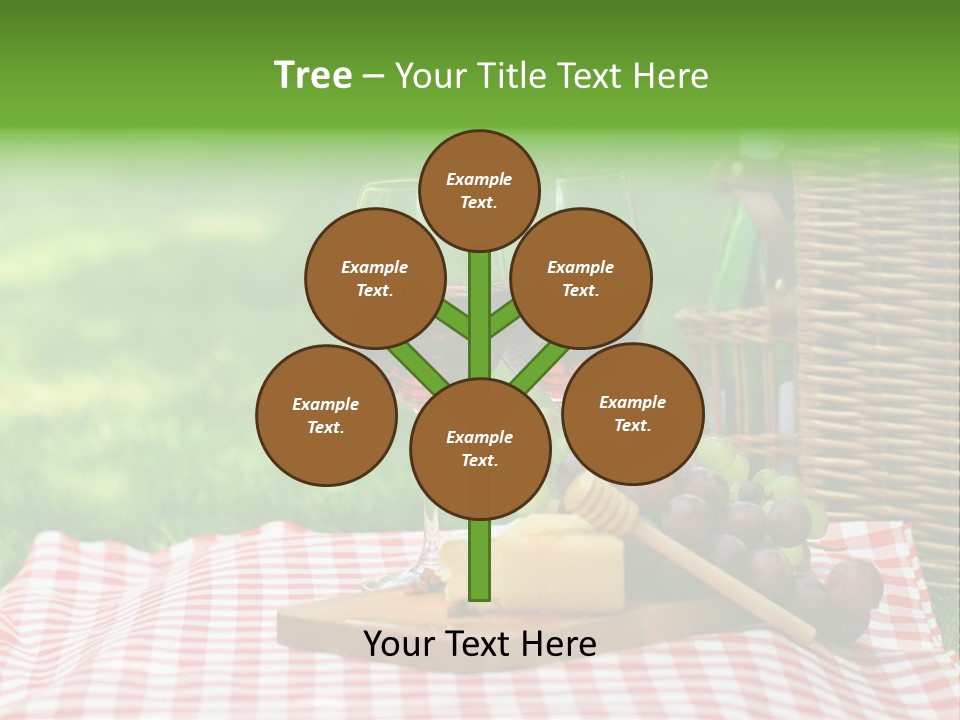 Two Glasses Of Wine On A Picnic Table PowerPoint Template