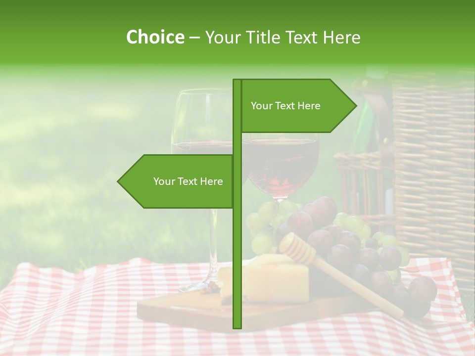Two Glasses Of Wine On A Picnic Table PowerPoint Template