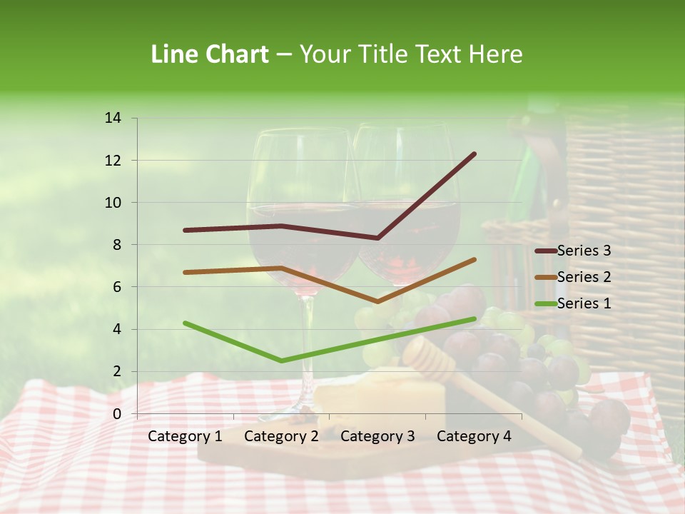 Two Glasses Of Wine On A Picnic Table PowerPoint Template