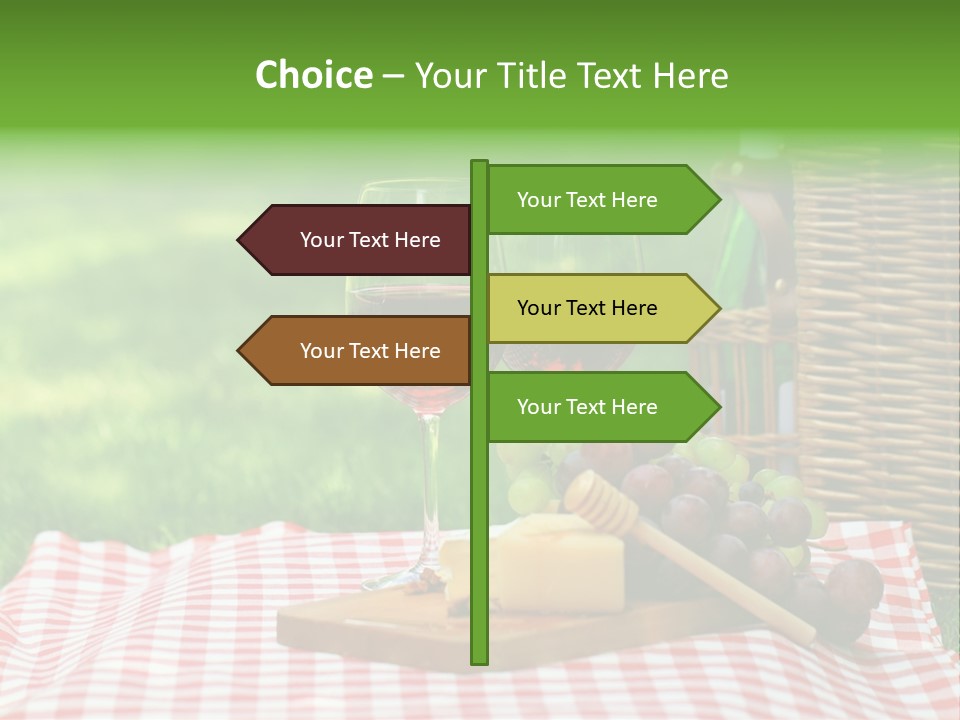 Two Glasses Of Wine On A Picnic Table PowerPoint Template