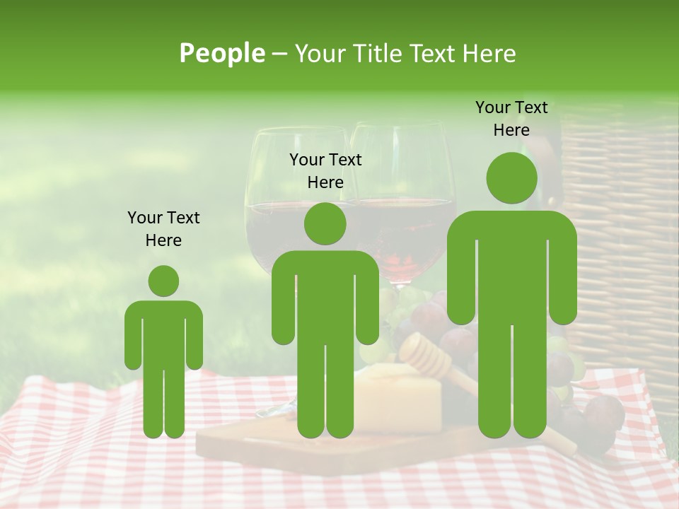 Two Glasses Of Wine On A Picnic Table PowerPoint Template