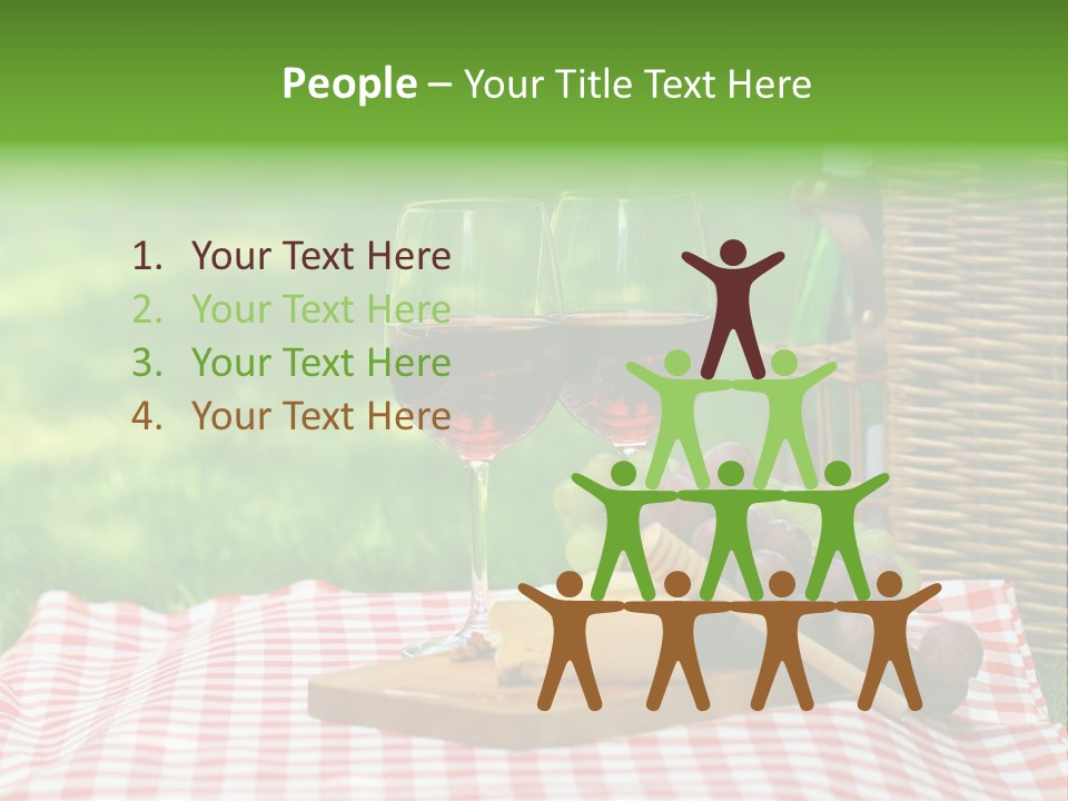 Two Glasses Of Wine On A Picnic Table PowerPoint Template