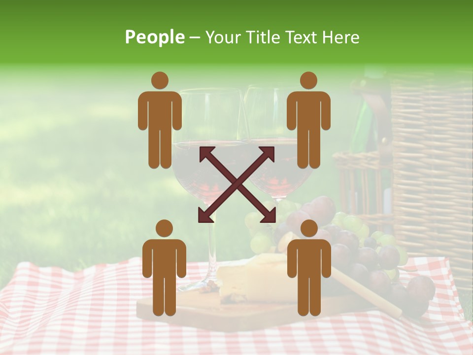 Two Glasses Of Wine On A Picnic Table PowerPoint Template