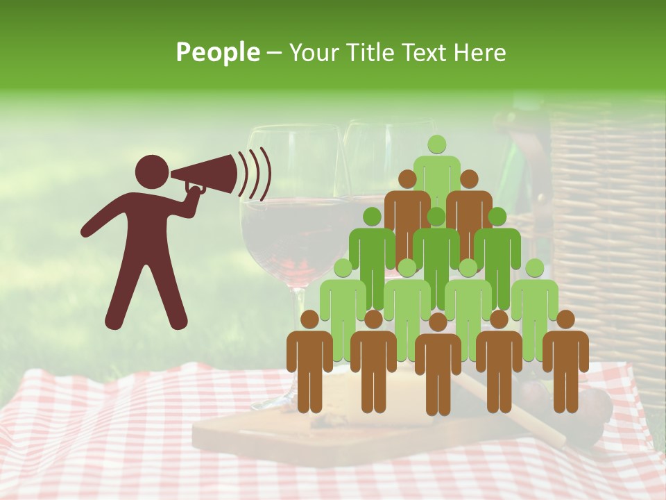 Two Glasses Of Wine On A Picnic Table PowerPoint Template