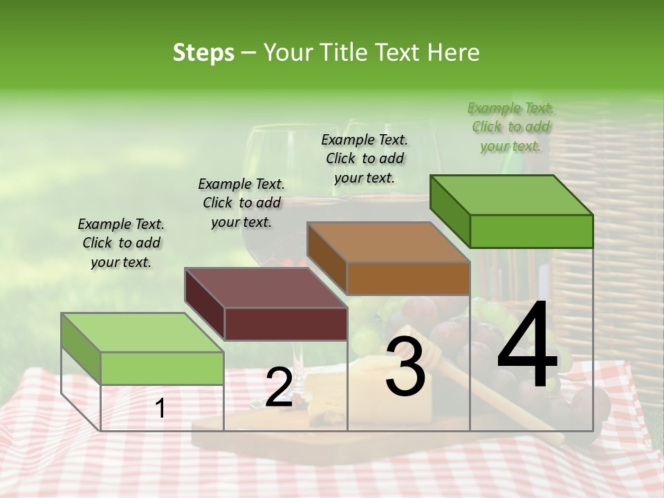 Two Glasses Of Wine On A Picnic Table PowerPoint Template
