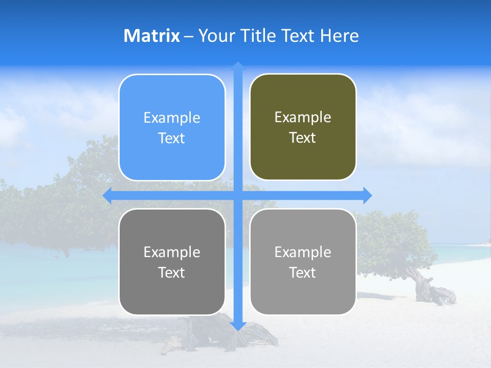 A Tree On A Beach With Blue Water In The Background PowerPoint Template