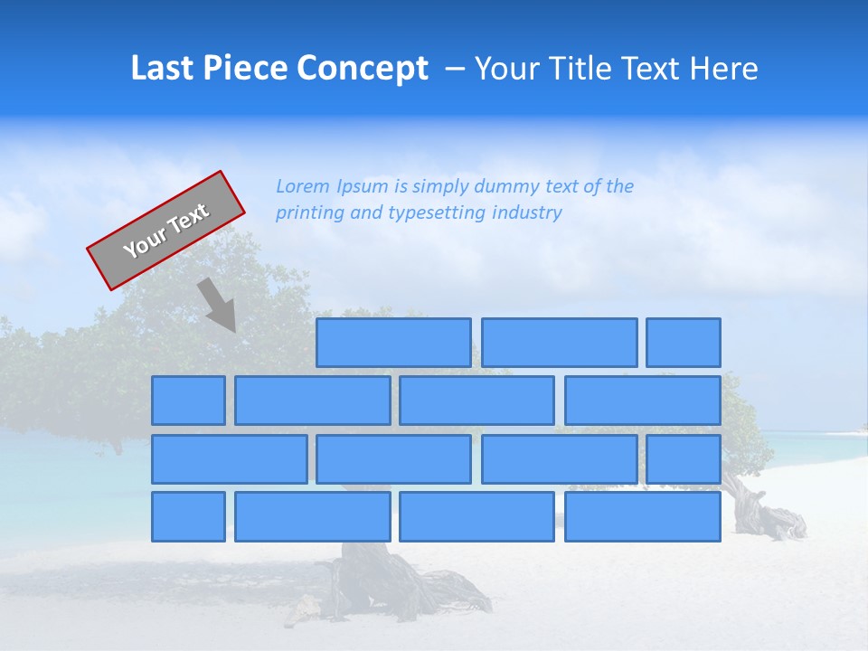 A Tree On A Beach With Blue Water In The Background PowerPoint Template