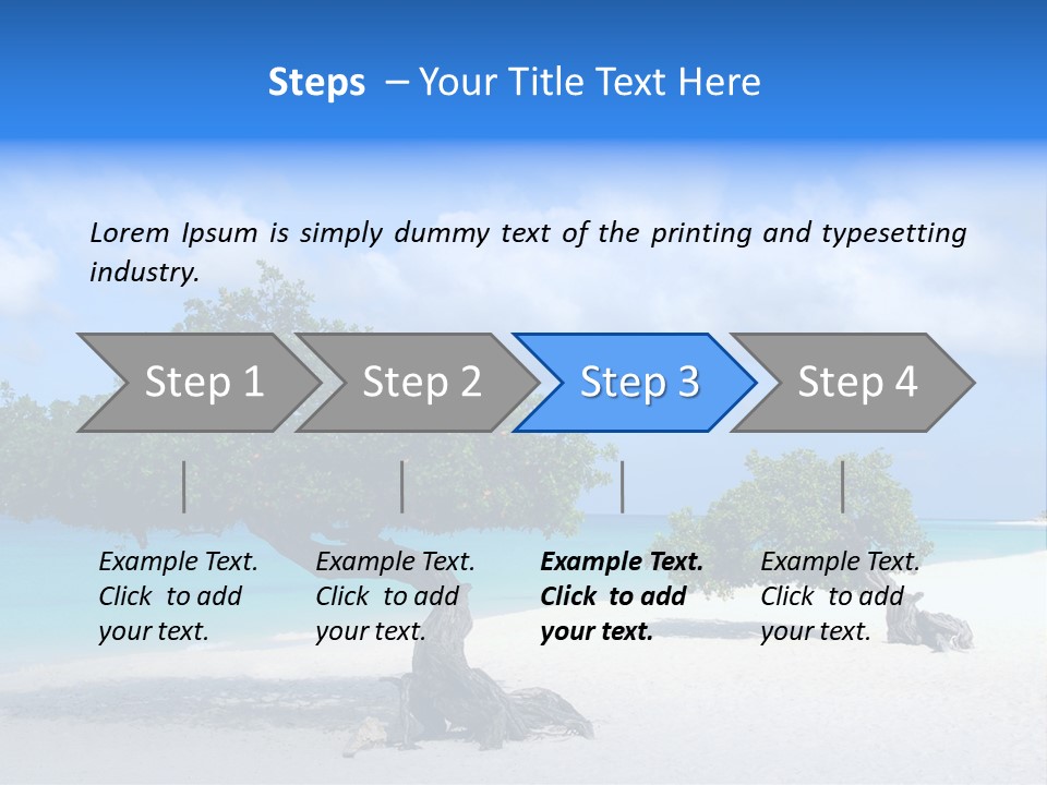 A Tree On A Beach With Blue Water In The Background PowerPoint Template