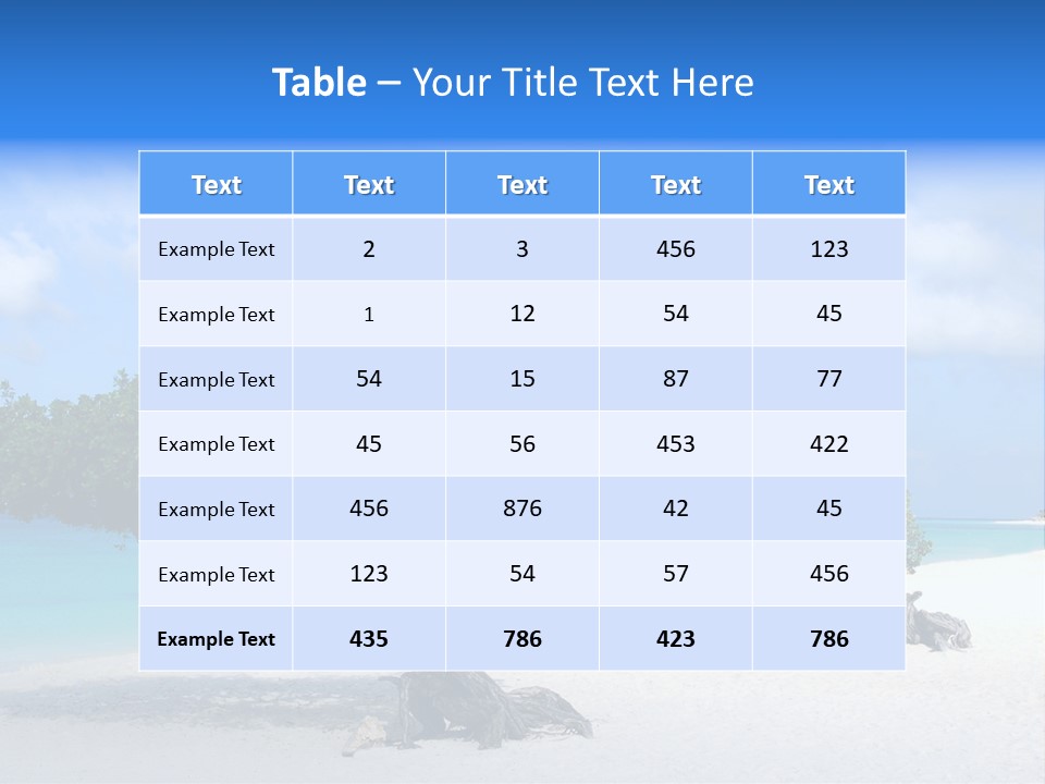 A Tree On A Beach With Blue Water In The Background PowerPoint Template