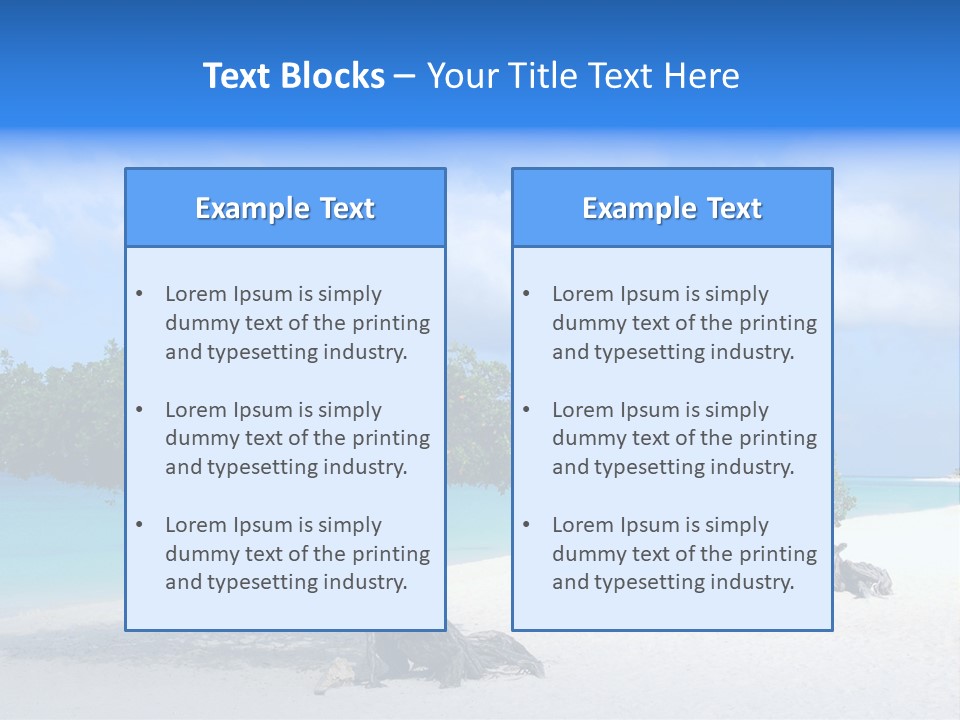 A Tree On A Beach With Blue Water In The Background PowerPoint Template