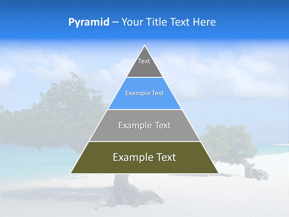 A Tree On A Beach With Blue Water In The Background PowerPoint Template