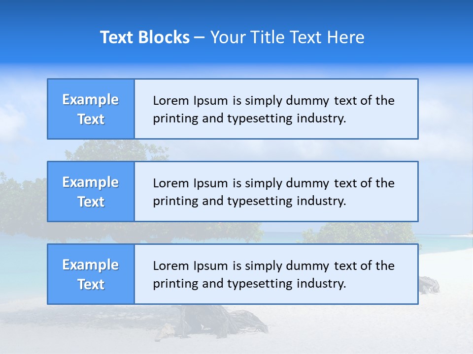 A Tree On A Beach With Blue Water In The Background PowerPoint Template