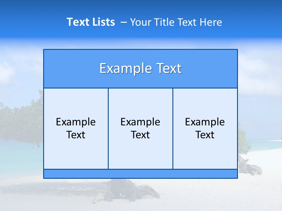 A Tree On A Beach With Blue Water In The Background PowerPoint Template