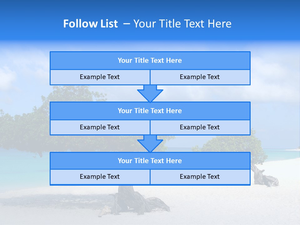 A Tree On A Beach With Blue Water In The Background PowerPoint Template