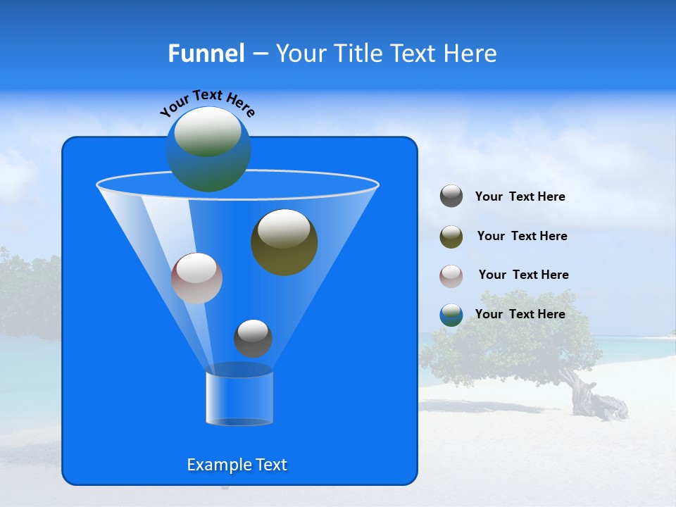 A Tree On A Beach With Blue Water In The Background PowerPoint Template