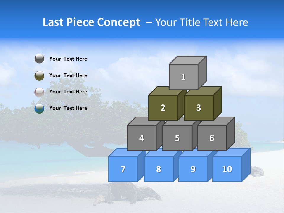 A Tree On A Beach With Blue Water In The Background PowerPoint Template