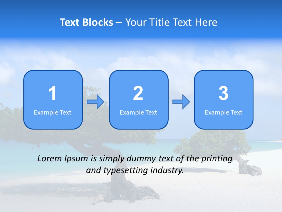 A Tree On A Beach With Blue Water In The Background PowerPoint Template