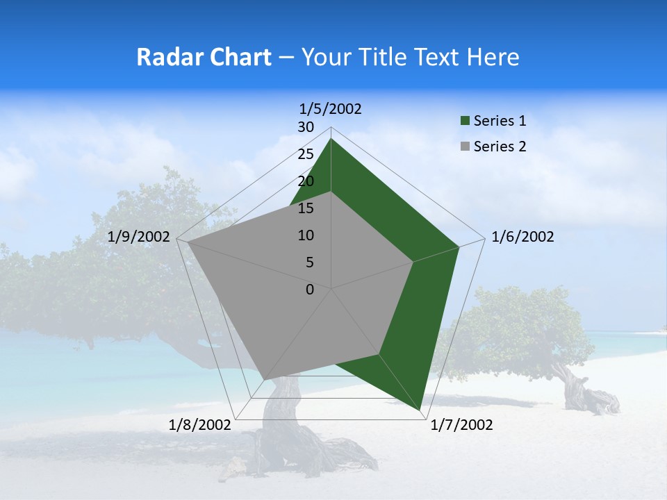 A Tree On A Beach With Blue Water In The Background PowerPoint Template