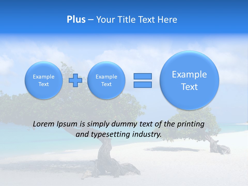 A Tree On A Beach With Blue Water In The Background PowerPoint Template
