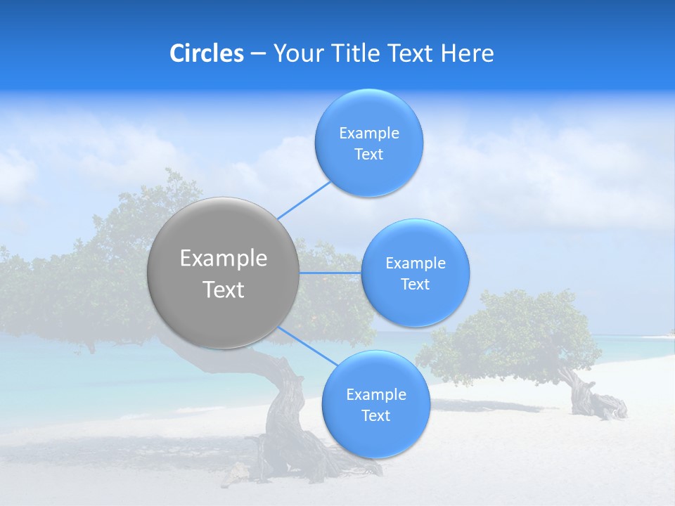 A Tree On A Beach With Blue Water In The Background PowerPoint Template