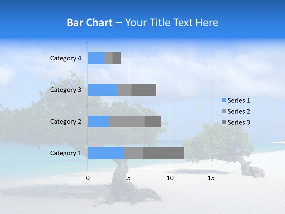 A Tree On A Beach With Blue Water In The Background PowerPoint Template