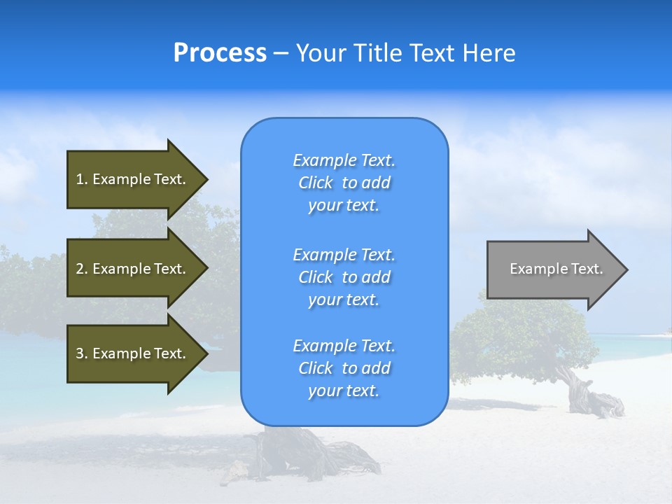 A Tree On A Beach With Blue Water In The Background PowerPoint Template
