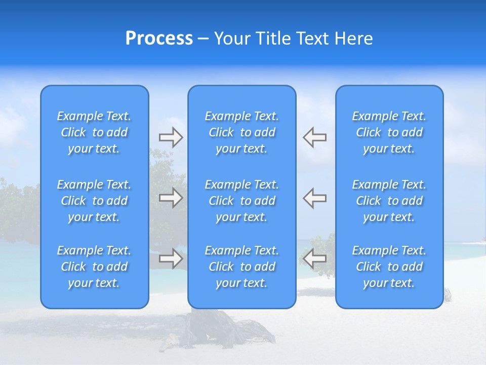 A Tree On A Beach With Blue Water In The Background PowerPoint Template