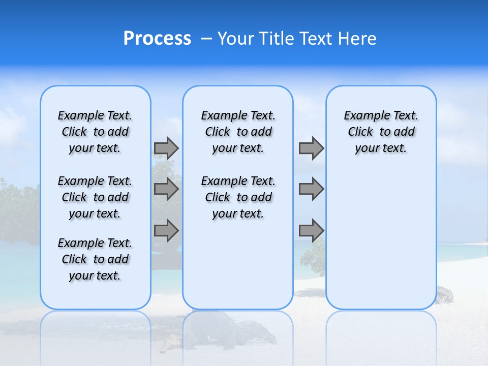 A Tree On A Beach With Blue Water In The Background PowerPoint Template