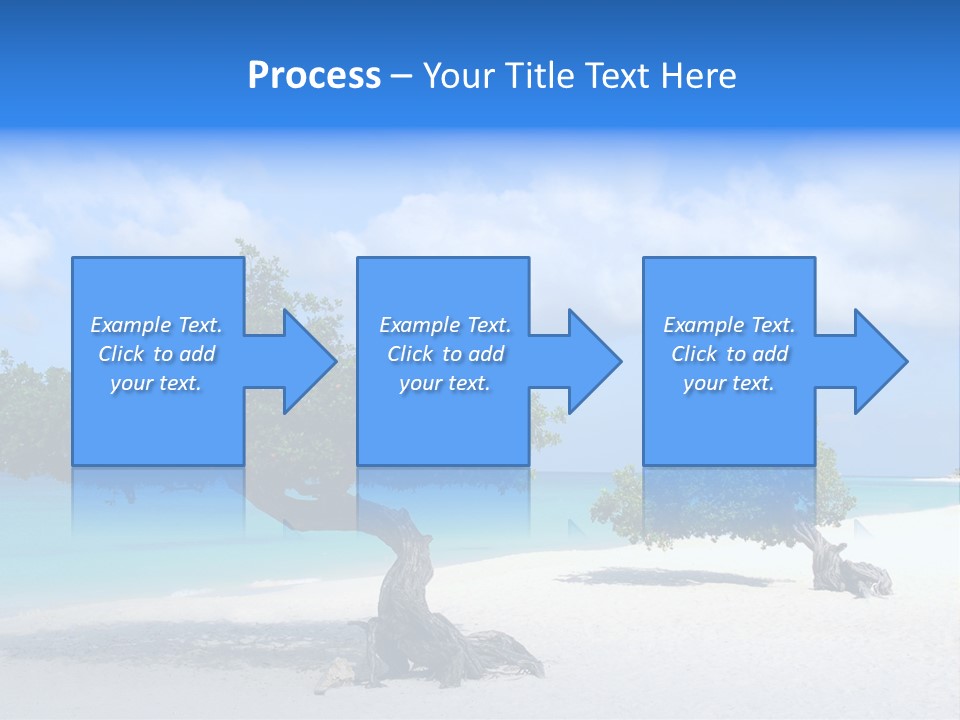 A Tree On A Beach With Blue Water In The Background PowerPoint Template