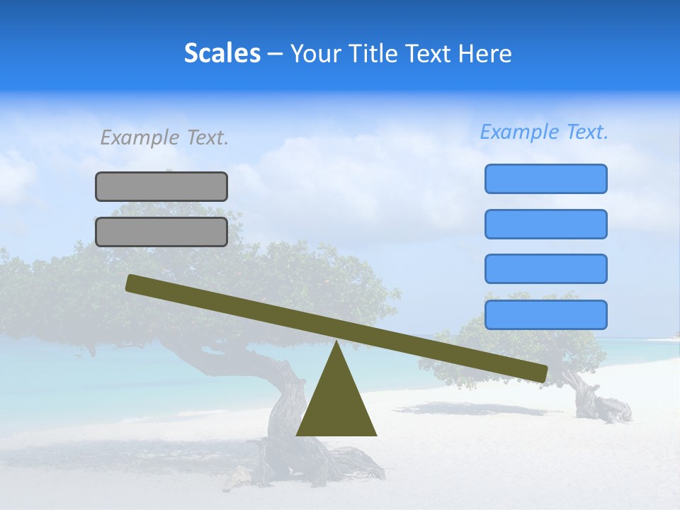A Tree On A Beach With Blue Water In The Background PowerPoint Template