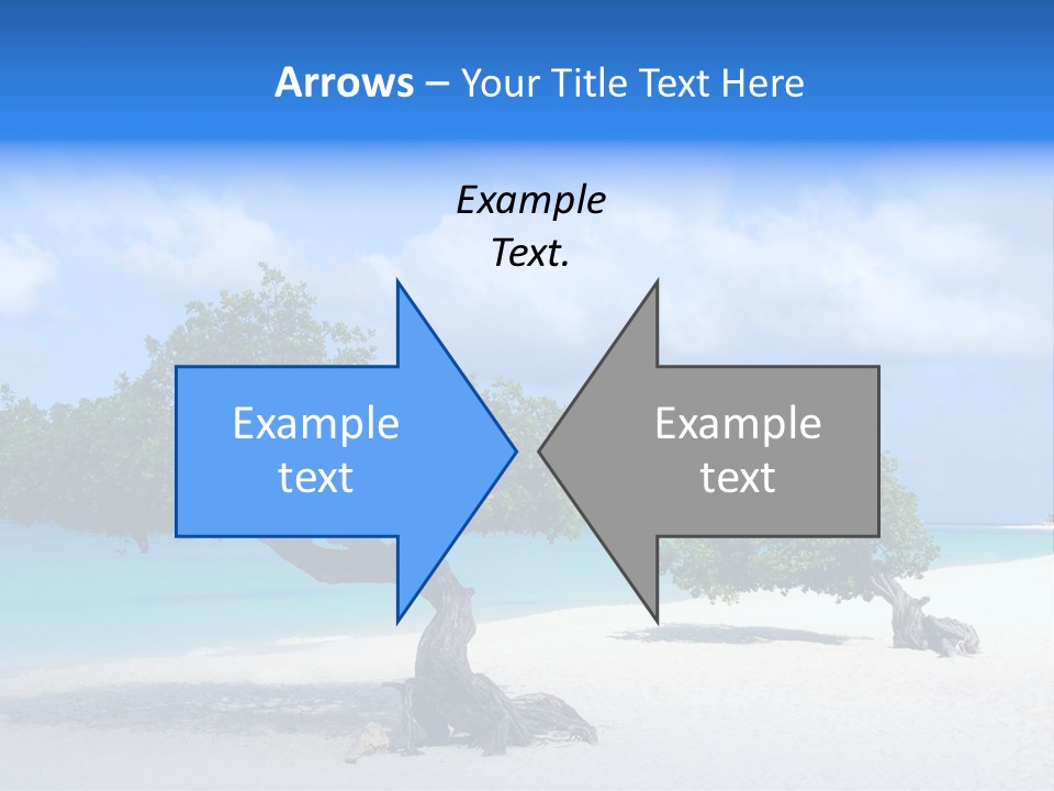 A Tree On A Beach With Blue Water In The Background PowerPoint Template