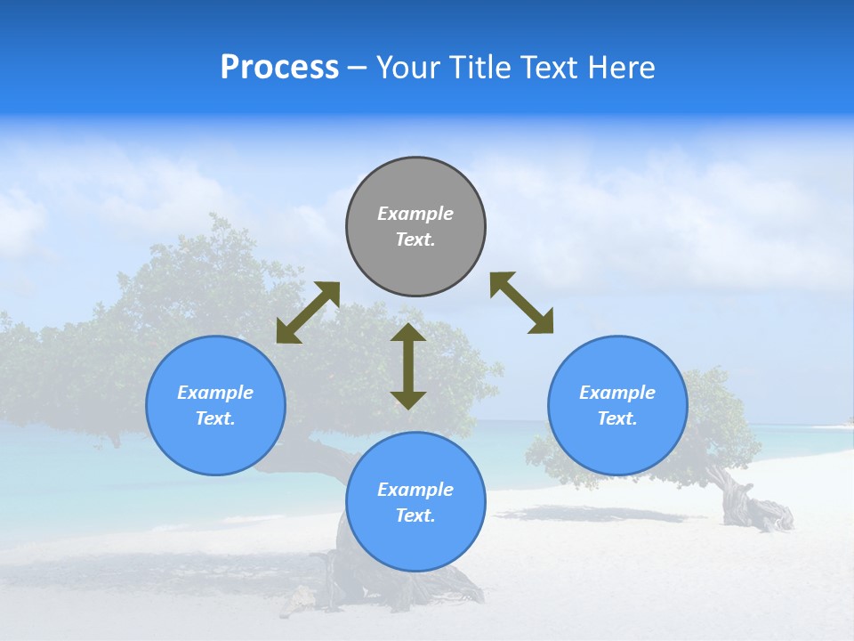 A Tree On A Beach With Blue Water In The Background PowerPoint Template