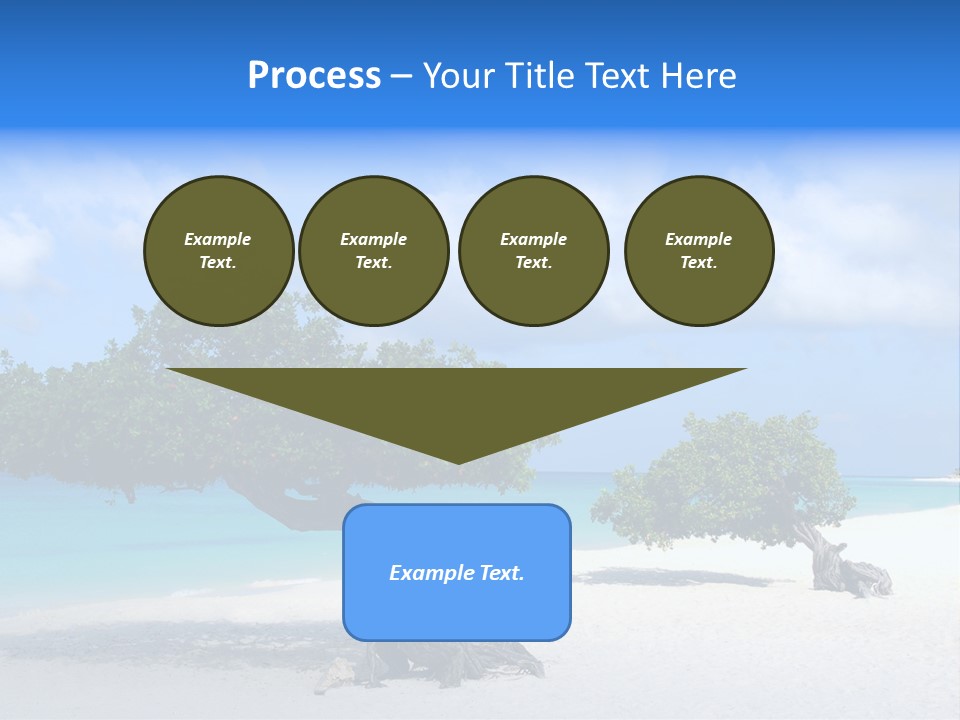 A Tree On A Beach With Blue Water In The Background PowerPoint Template