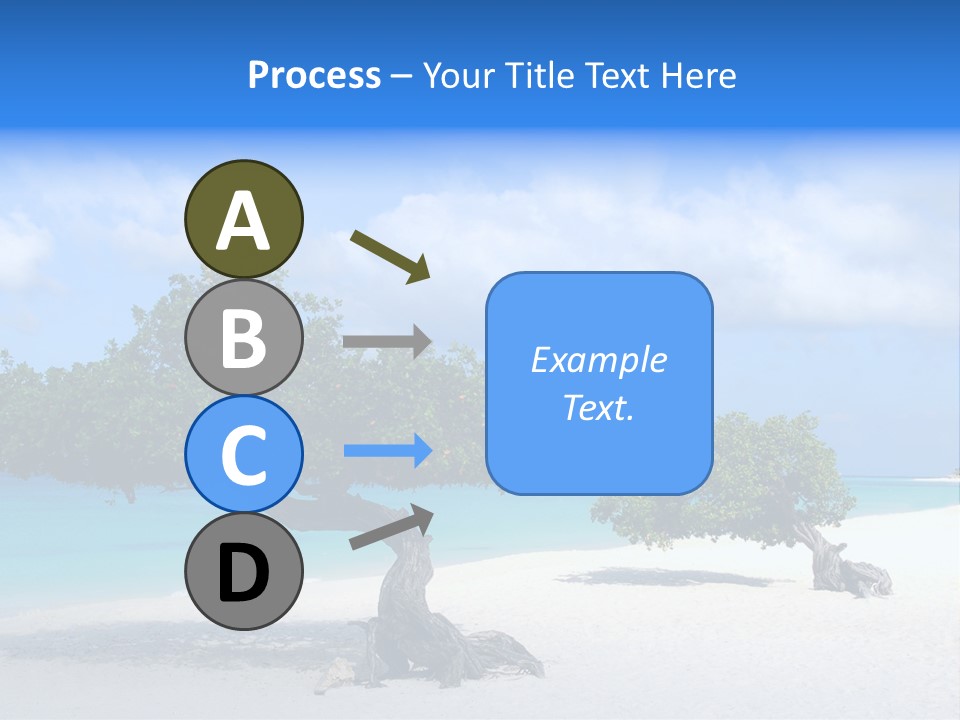 A Tree On A Beach With Blue Water In The Background PowerPoint Template