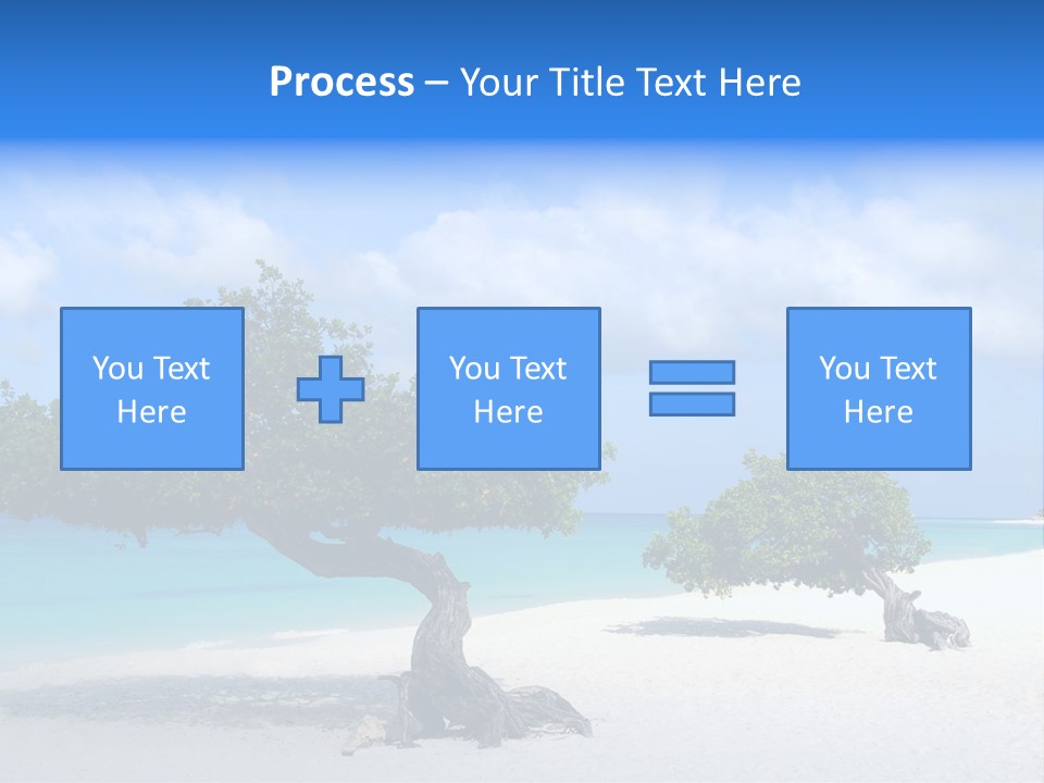 A Tree On A Beach With Blue Water In The Background PowerPoint Template