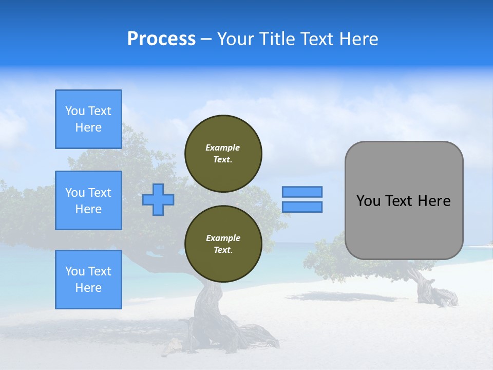 A Tree On A Beach With Blue Water In The Background PowerPoint Template