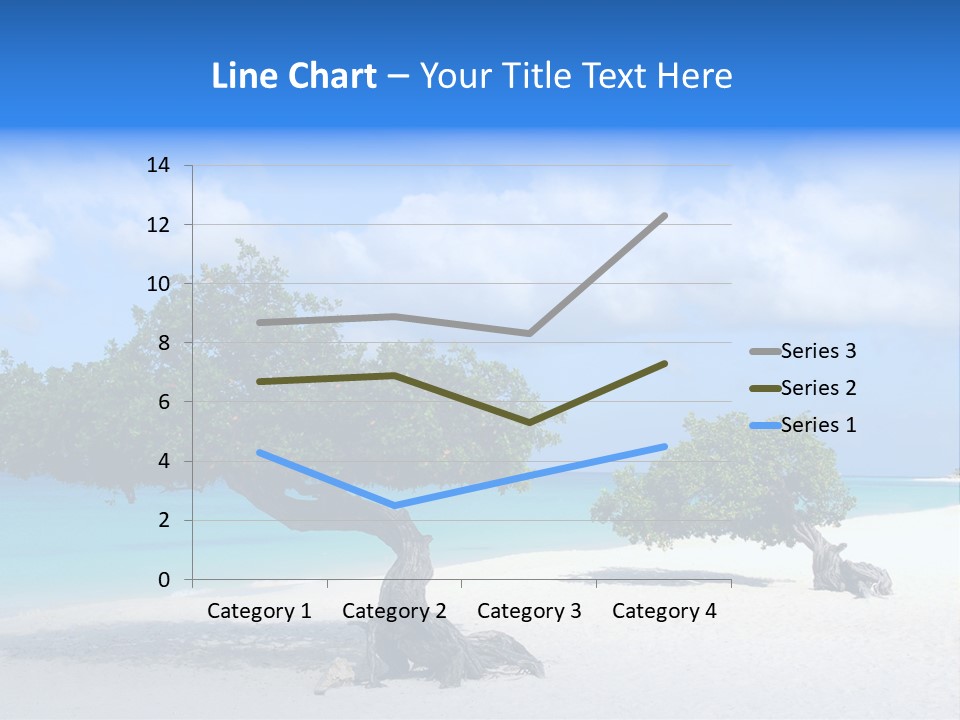 A Tree On A Beach With Blue Water In The Background PowerPoint Template