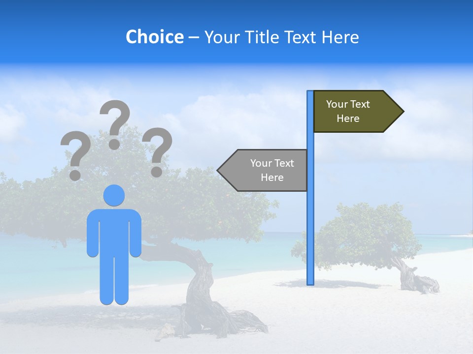 A Tree On A Beach With Blue Water In The Background PowerPoint Template