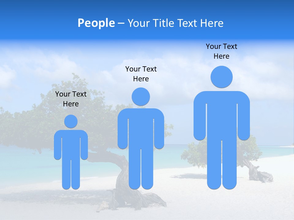 A Tree On A Beach With Blue Water In The Background PowerPoint Template