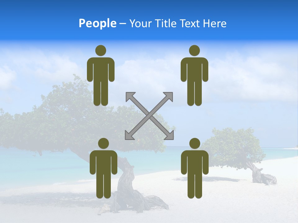 A Tree On A Beach With Blue Water In The Background PowerPoint Template