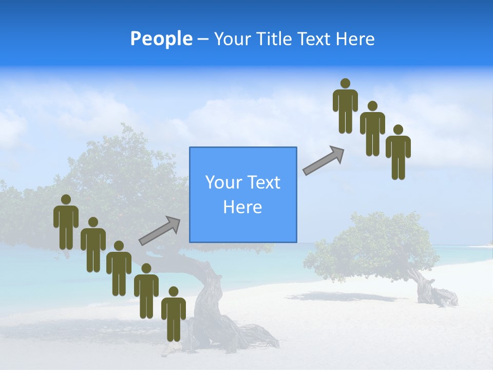 A Tree On A Beach With Blue Water In The Background PowerPoint Template